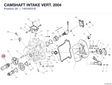 CAMSHAFT INTAKE VERT.   2004 14816631B diagram position