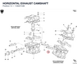 HORIZONTAL EXHAUST CAMSHAFT