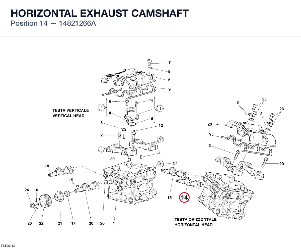 HORIZONTAL EXHAUST CAMSHAFT