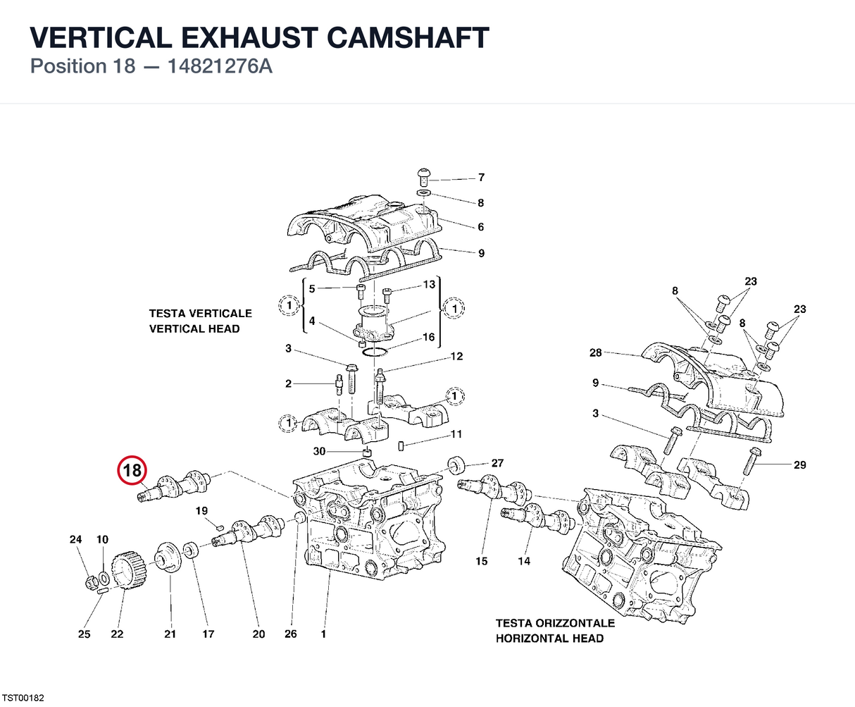 VERTICAL EXHAUST CAMSHAFT