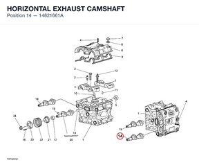 HORIZONTAL EXHAUST CAMSHAFT 14821661A diagram position