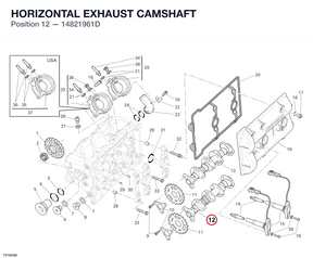 HORIZONTAL EXHAUST CAMSHAFT 14821961D diagram position