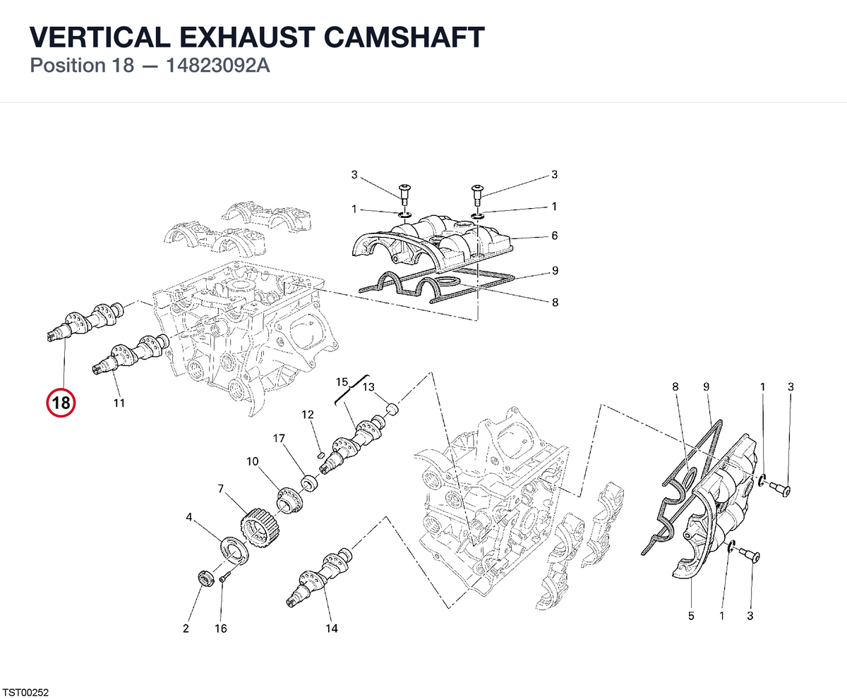 VERTICAL EXHAUST CAMSHAFT