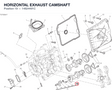 HORIZONTAL EXHAUST CAMSHAFT 14824491C diagram position