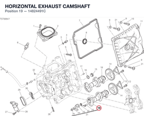 HORIZONTAL EXHAUST CAMSHAFT 14824491C diagram position