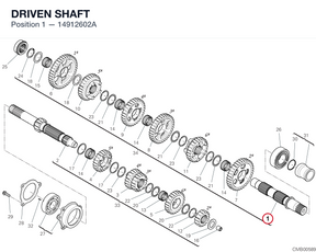 DRIVEN SHAFT 14912602A diagram position
