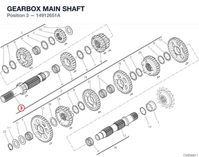 GEARBOX MAIN SHAFT 14912651A diagram position