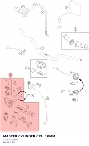 Diagram preview: MASTER CYLINDER CPL. 10MM (72002030100)
