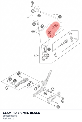 Diagram preview: CLAMP D 6/8MM, BLACK (55011022100)