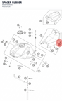 Diagram preview: SPACER RUBBER (69007040070)