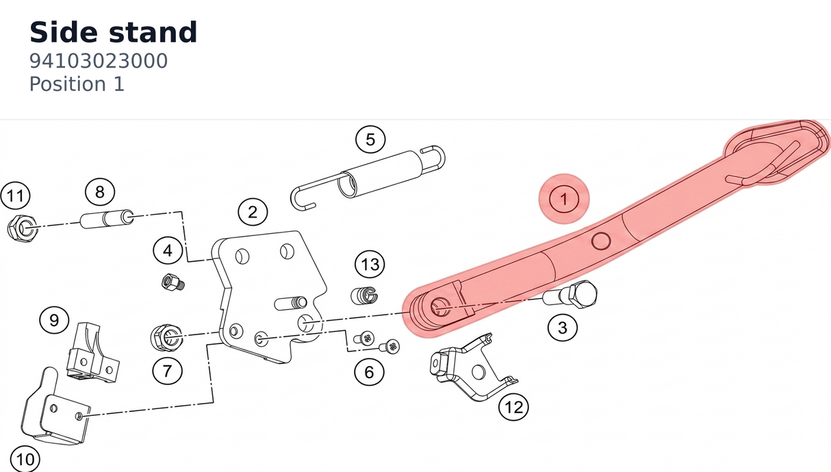 Diagram preview: Side stand (94103023000)