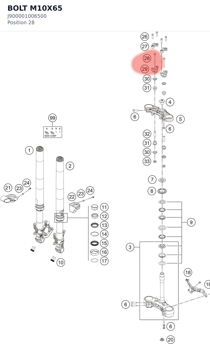 Diagram preview: BOLT M10X65 (J900001006500)