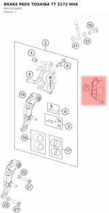 Diagram preview: BRAKE PADS TOSHIBA TT 2172 HHA (60013030000)