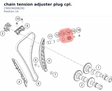 Diagram preview: chain tension adjuster plug cpl. (C90036008200)