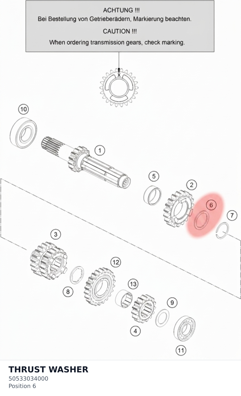 Diagram preview: THRUST WASHER (50533034000)
