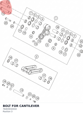 Diagram preview: BOLT FOR CANTILEVER (76403032010)
