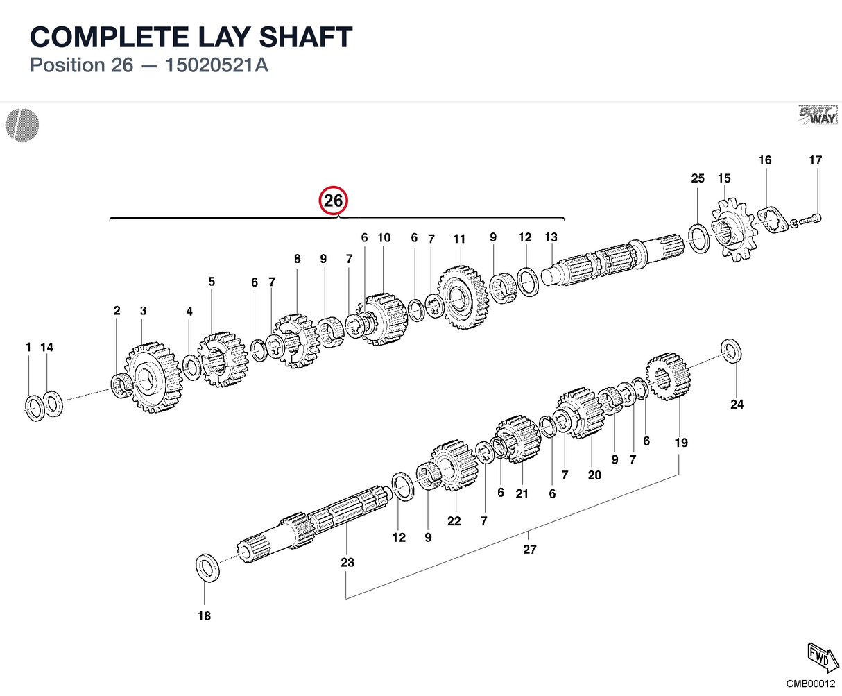 COMPLETE LAY SHAFT