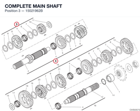 COMPLETE MAIN SHAFT 15021962B diagram position