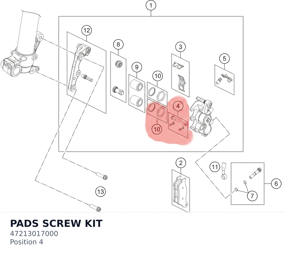 Diagram preview: PADS SCREW KIT (47213017000)