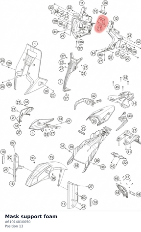 Diagram preview: Mask support foam (A61014010050)
