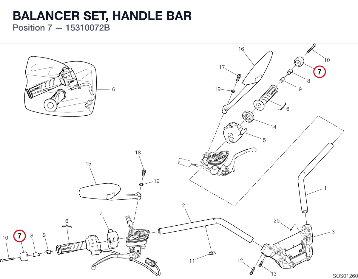 BALANCER SET, HANDLE BAR 15310072B diagram position