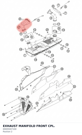 Diagram preview: EXHAUST MANIFOLD FRONT CPL. (69005007100)