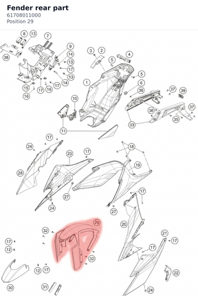 Diagram preview: Fender rear part (61708011000)