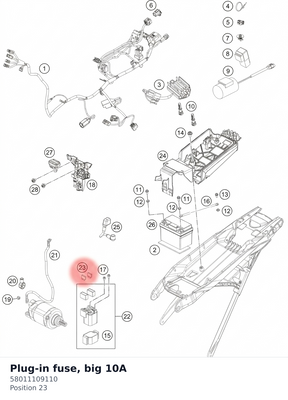 Diagram preview: Plug-in fuse, big 10A (58011109110)