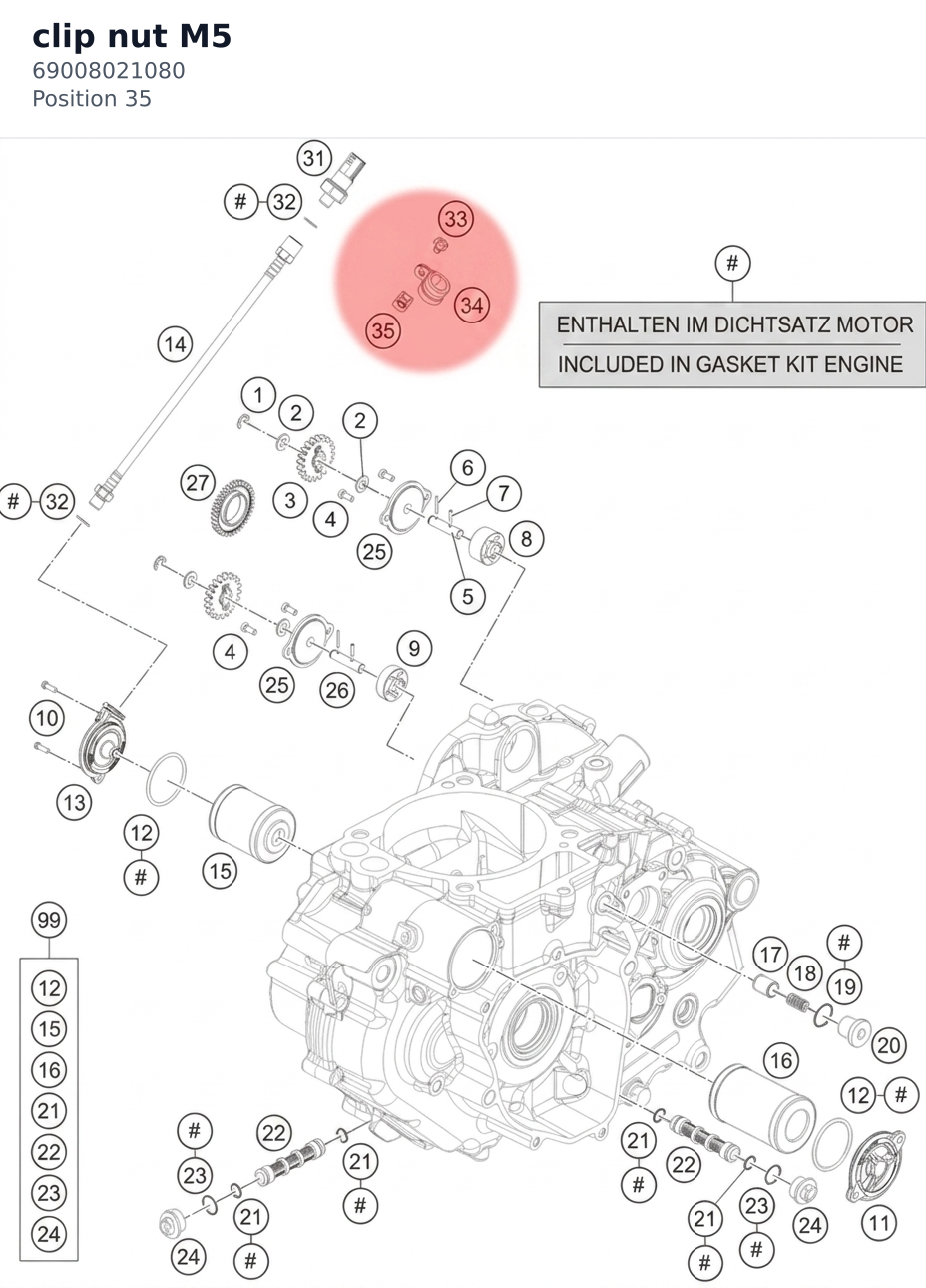 Diagram preview: clip nut M5 (69008021080)