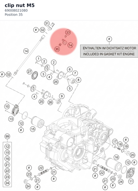 Diagram preview: clip nut M5 (69008021080)