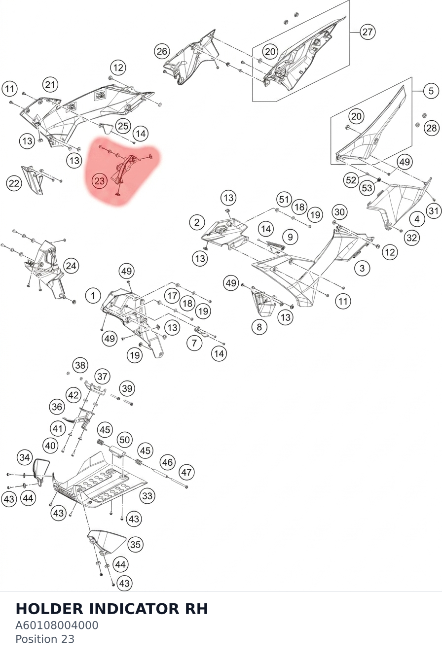 Diagram preview: HOLDER INDICATOR RH (A60108004000)