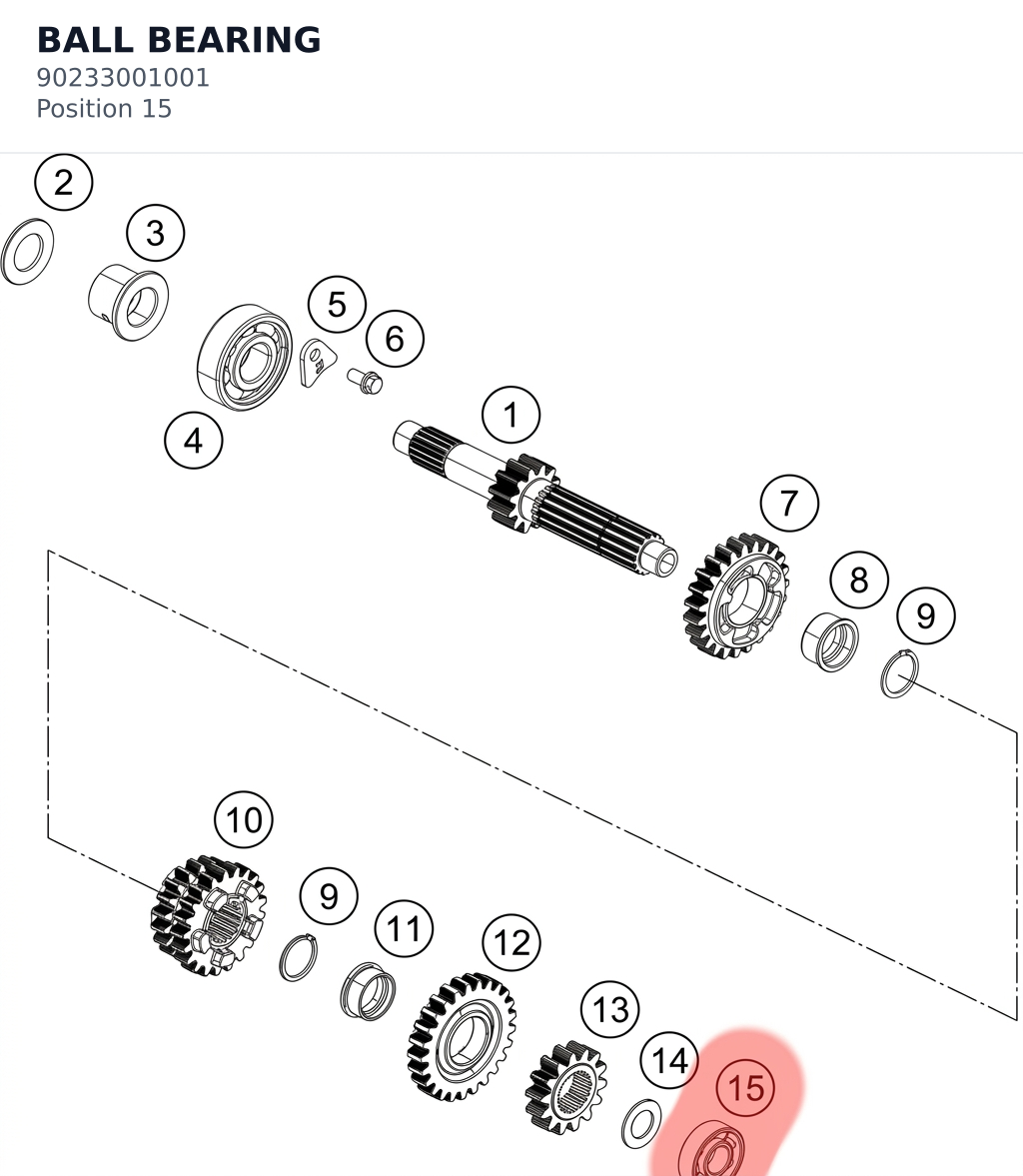 Diagram preview: BALL BEARING (90233001001)