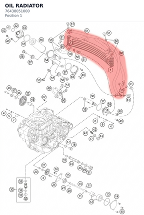 Diagram preview: OIL RADIATOR (76438051000)