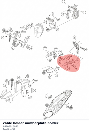 Diagram preview: cable holder numberplate holder (64108015050)