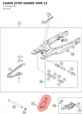 Diagram preview: CHAIN STOP GUARD SMR 12 (77304260100)
