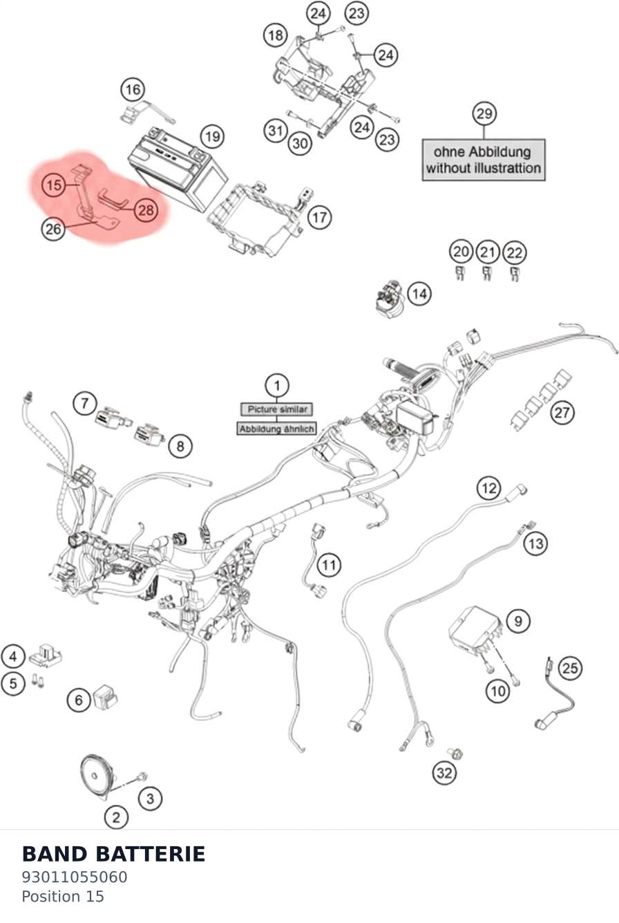 Diagram preview: BAND BATTERIE (93011055060)