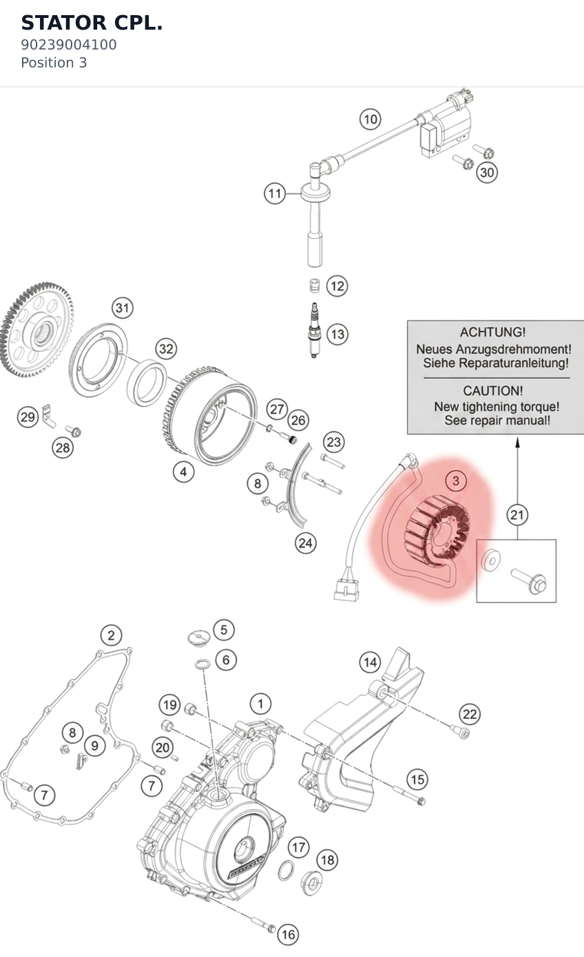Diagram preview: STATOR CPL. (90239004100)
