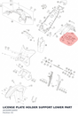 Diagram preview: LICENSE PLATE HOLDER SUPPORT LOWER PART (A62608016000)