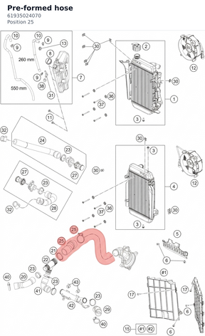 Diagram preview: Pre-formed hose (61935024070)