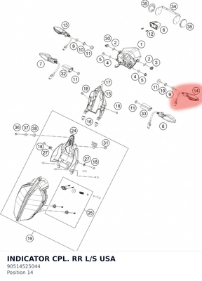 Diagram preview: INDICATOR CPL. RR L/S USA (90514525044)