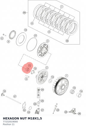 Diagram preview: HEXAGON NUT M18X1,5 (77232019000)