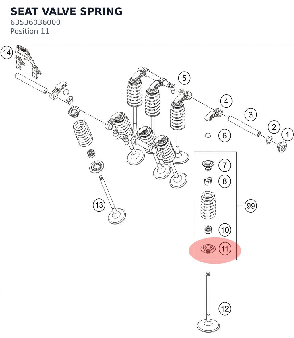 Diagram preview: SEAT VALVE SPRING (63536036000)