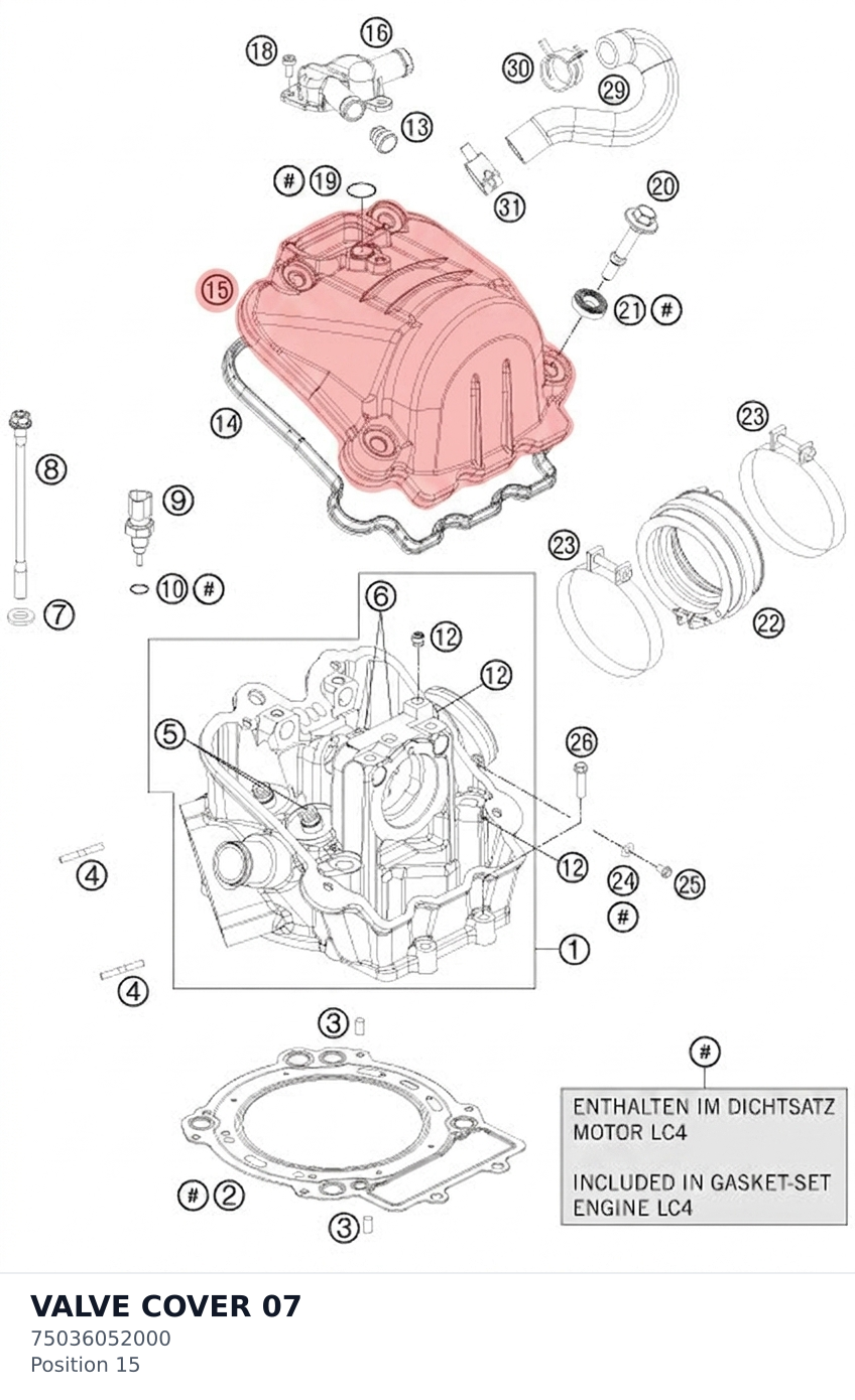 Diagram preview: VALVE COVER                 07 (75036052000)