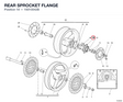 REAR SPROCKET FLANGE 16010042B diagram position