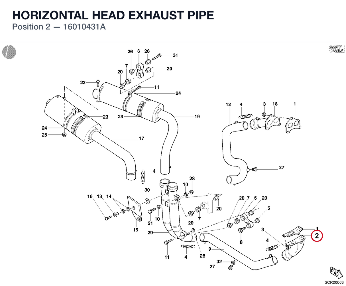 HORIZONTAL HEAD EXHAUST PIPE