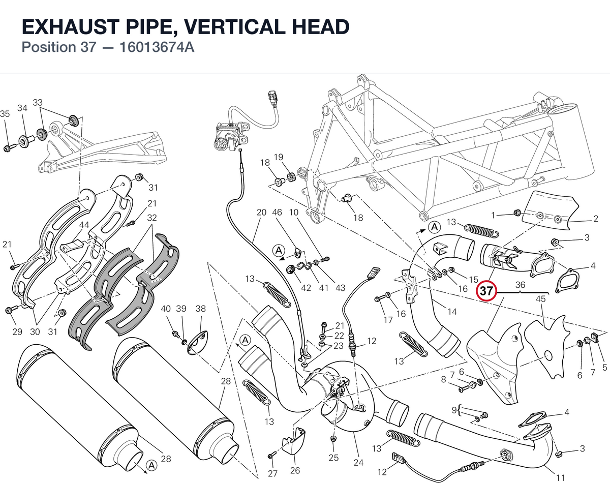 EXHAUST PIPE, VERTICAL HEAD