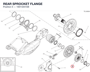 REAR SPROCKET FLANGE 16014201AB diagram position