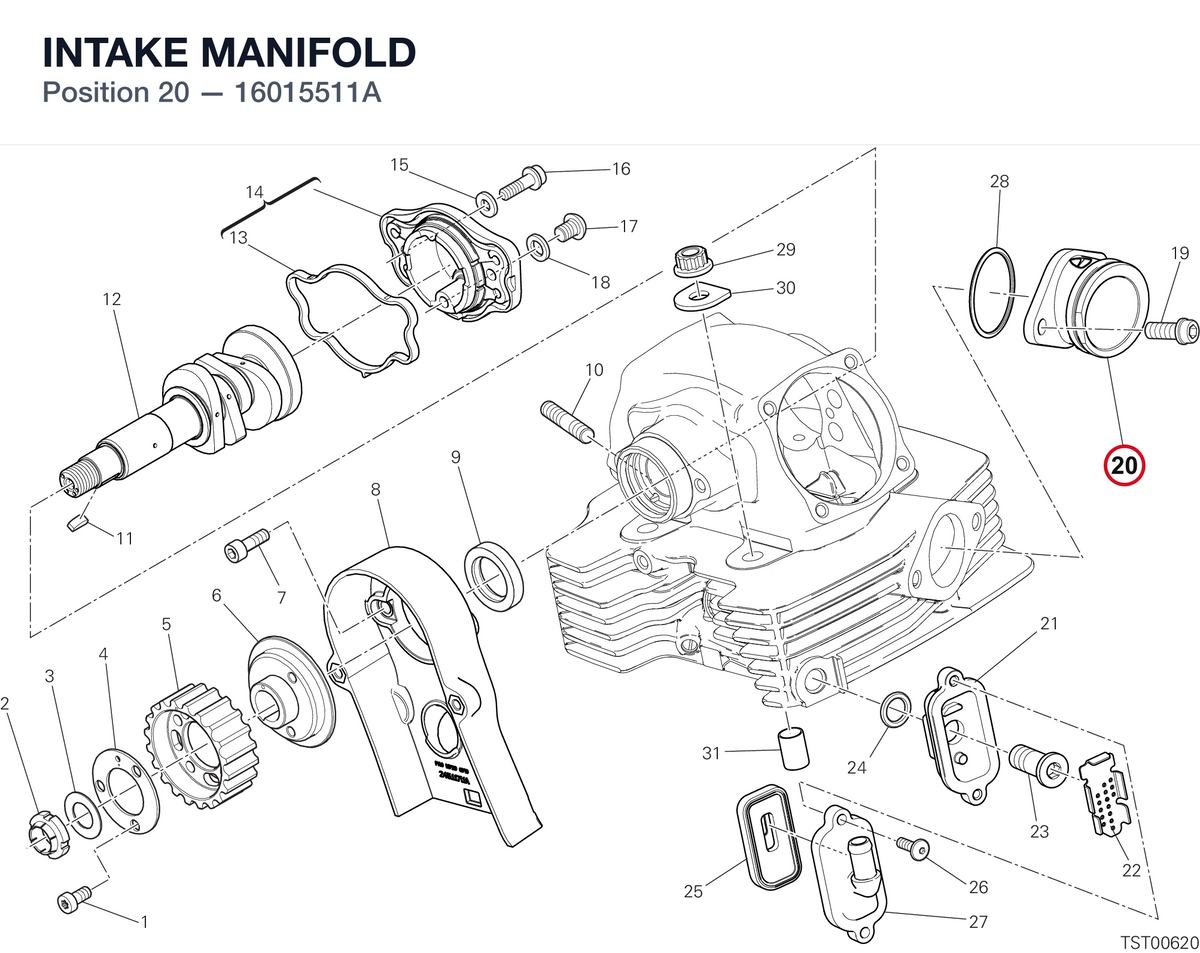 INTAKE MANIFOLD 16015511A diagram position
