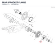 REAR SPROCKET FLANGE 16016861AA diagram position