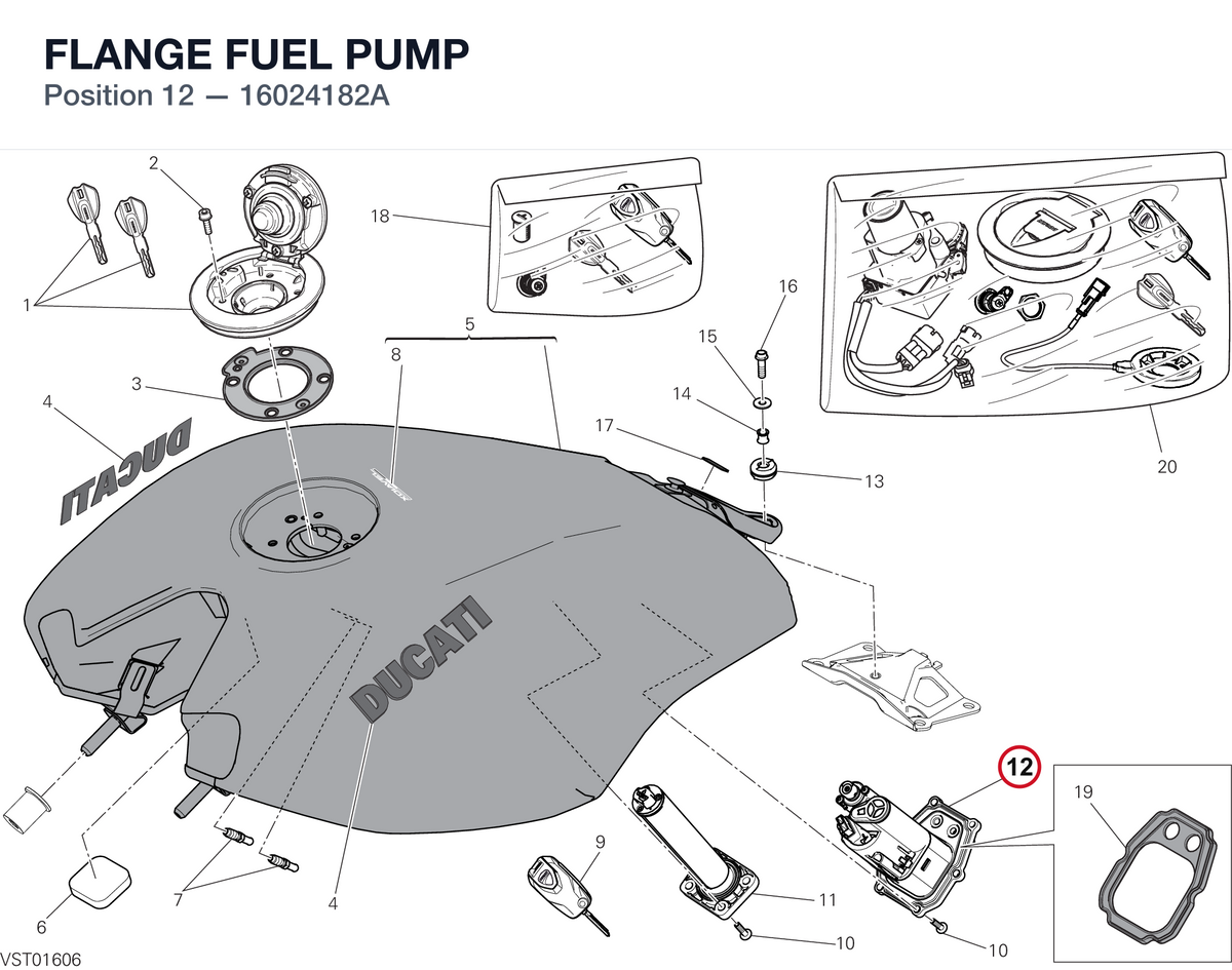 FLANGE FUEL PUMP 16024182A diagram position
